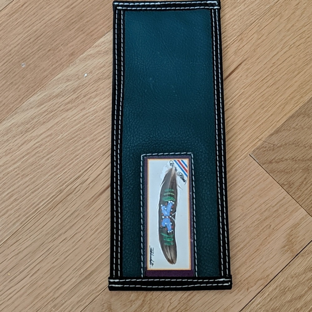 Green Vinyl Blue Butterfly Billfold